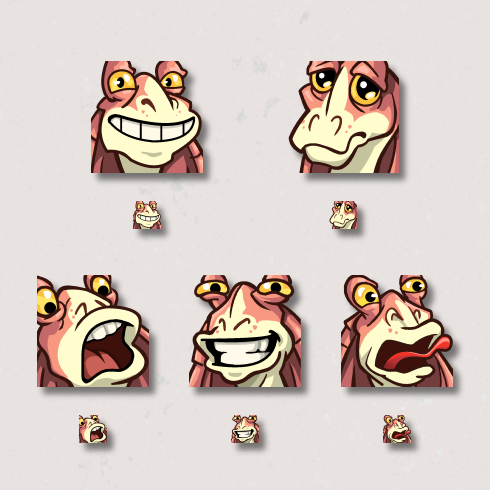 Jar Jar Emote art by Kevin Warren