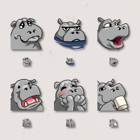 Hippos Emote art by Kevin Warren